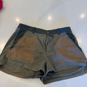 Zara Brown and Gray Cargo Shorts Casual Style
